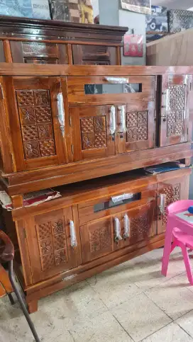 Buffet Rak TV Diswar Kayu Jati 160