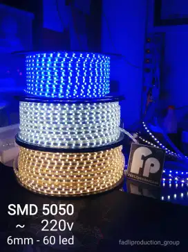 Lampu LED strip selang SMD 5050 220v Putih biru warm white hijau merah