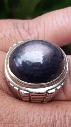 Jual Batu Cincin Permata Black Sapphire Star Keren bgt Top