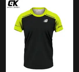 Jersey kaos baju olahraga futsal badminton stabilo black