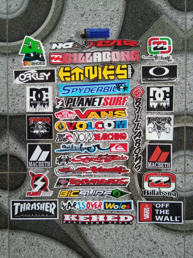 Stiker isi30 Vans DC Oakley Volcom Ripcurl Quiksilver Macbeth Thrasher
