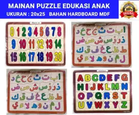 Mainan Anak Puzzle Edukasi Huruf ABC Hijaiyah Angka (Tidak Bisa Cod)