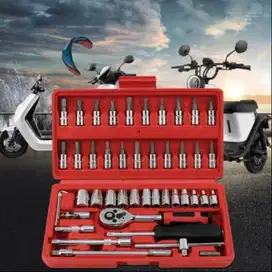 Kunci Sok Pas 46 Pcs Lengkap Set Tool Kit Sock Ring L Sepeda Dll Shock