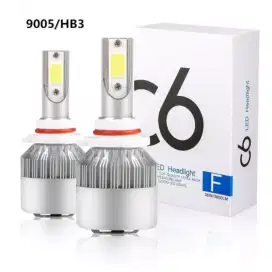 Lampu LED Mobil C6, H1, 9005/06, H11, H4, 55W/ 12V, Nyala Putih Terang