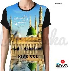 Obral murah Kaos3d Murah fullprint (Islamic 1) Cewek - size XXL(2XL)