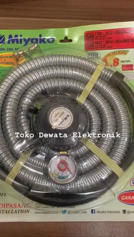 Selang paket regulator Miyako bonus 2klem dan 1karet tabung