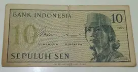 Uang kertas nominal 10 sen tentara rakyat tahun 1964