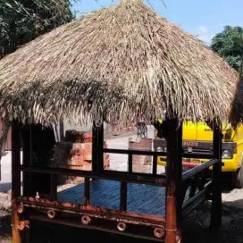 Saung Gazebo Bambu Tiang Ganda Alang Alang Murni