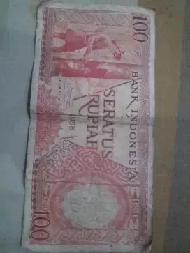 Kali sja ada yg minat uang kuno 100 rp thun 1958 siilahkan di maharin