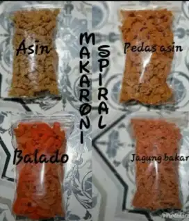 Snack cemilan jajanan keripik makaroni spiral 4 rasa enak murah renyah