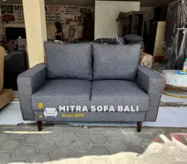 Sofa 2ddk retro warna abu2 tua bonus bantal 2 besar, Mitra Sofa Bali