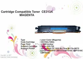 Compatible Cartridge HP CE313A 126A Magenta, HP CP1025 CP1025nw M175nw