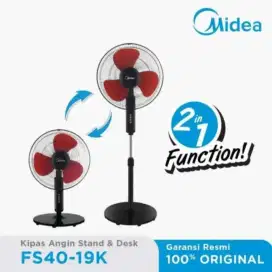 Kipas angin 16inch 2in1 Midea ( fs40s-19k ) electric fan ~ merah
