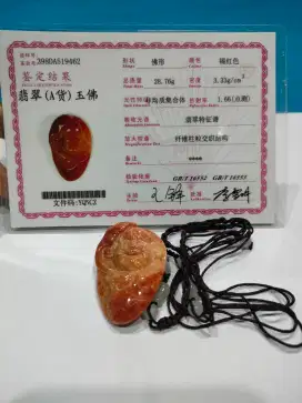 Batu giok Asli Patung Buddha Merah Import