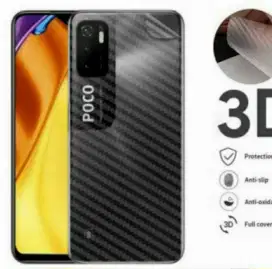 SKIN Carbon POCO M3 PRO 5G motif Garis2 Transparan New