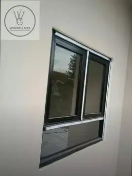 Kusen alumunium, pintu kaca, jendela, kanopi kaca, casement