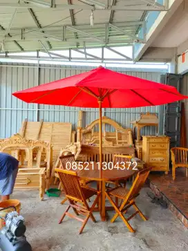 Set meja kursi payung outdoor