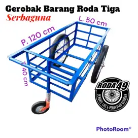 Gerobak Barang Serbaguna Roda Tiga uk.P.120cm L.50cm T.40cm