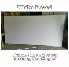 White board uk 120 x 240 cm Papan Tulis Spidol Gantung Non Magnet Baru