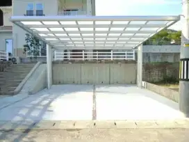 Canopy alderon, canopy kaca,canopy solarflat,bjringan,konstruksi besi