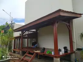 Spesialis tukang saung kayu kelapa harga permeter persegi