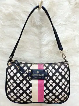 Tas Import Eks Kate Spade Dompet Clutch Mini Pesta Knvas mix Klit Asli