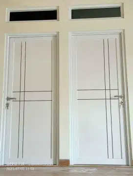 Pintu kusen aluminium dan jendela kaca,