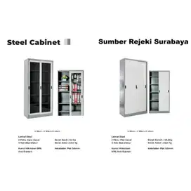 Lemari Besi Sliding Kaca TERMURAH