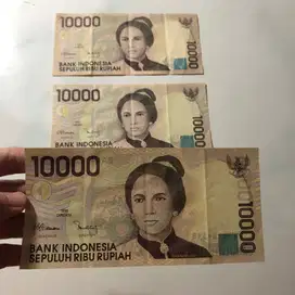 Uang Kertas Rupiah Kuno 10000 Rupiah, Tahun 1998. Uang Asli.