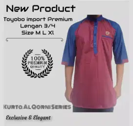 Baju Koko Kurta Dewasa Lengan 3/4