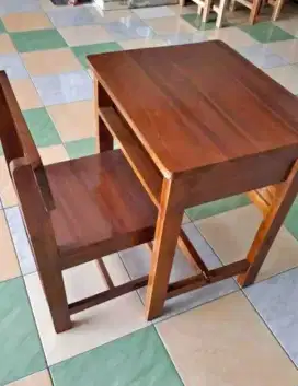 Meja kursi sekolah kayu mahoni,jati