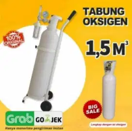 SET TABUNG OqXYGEN BARU  1.5 M3 SIAP PAKAI