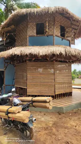 Tirai-tirai bambu sawet untuk penutup panas & hujan