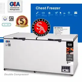 Chest Freezer 1050 Liter Double Kompresor GEA Type :AB1200# PROMO 2025