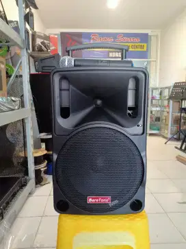 Speaker Baretone 10 in bonus mic wireless sepasang + stand speaker