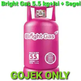 Tabung LPG Elpiji Bright Gas 5.5 kg + Isi + Segel / Tabung Pink 5,5 kg