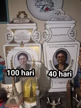 Antik guci souvenir cendana mengenang 100 & 40 hari ibu tien soeharto