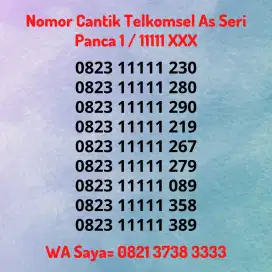 Nomor Cantik Kartu Perdana Telkomsel As Seri Panca 11111 Banyak 1 Hoki