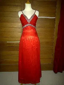 Baju Pesta Merah Brilliant