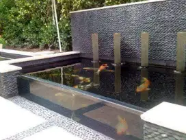 Kolam minimalis teras halaman depan rumah