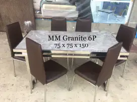 Meja makan Granite BARU warna abu abu