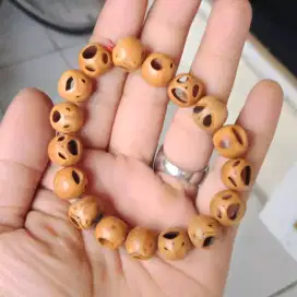 Natural Gelang Kayu Motif Topeng Langka