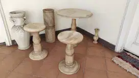 Meja Kursi Marmer dan asesori vas, murah