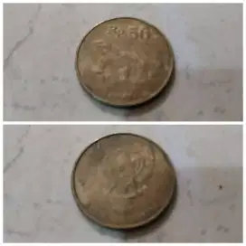 Uang lama koin, komodo 50 rupiah, tahun 1994, di dps