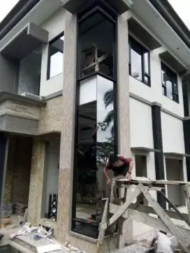 Kusen aluminium pintu jendela kaca aluminium