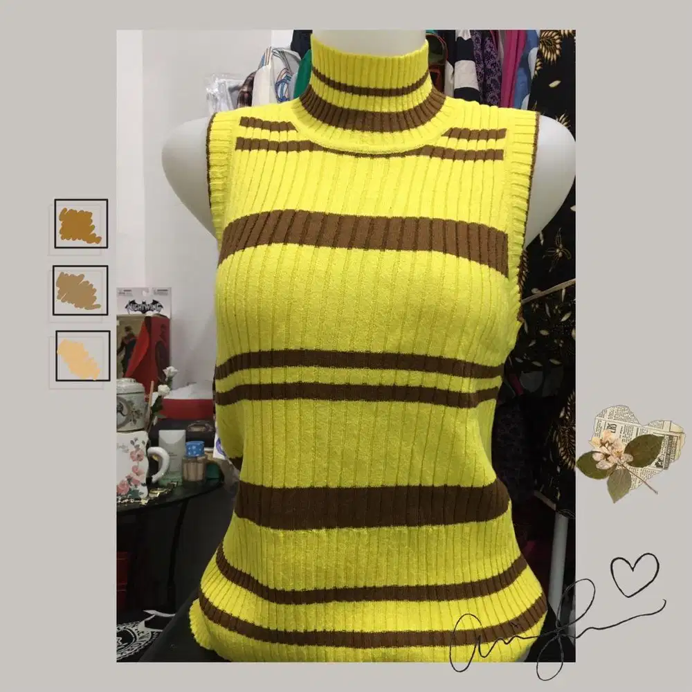 Atasan Turtleneck Rajut Lidi besar