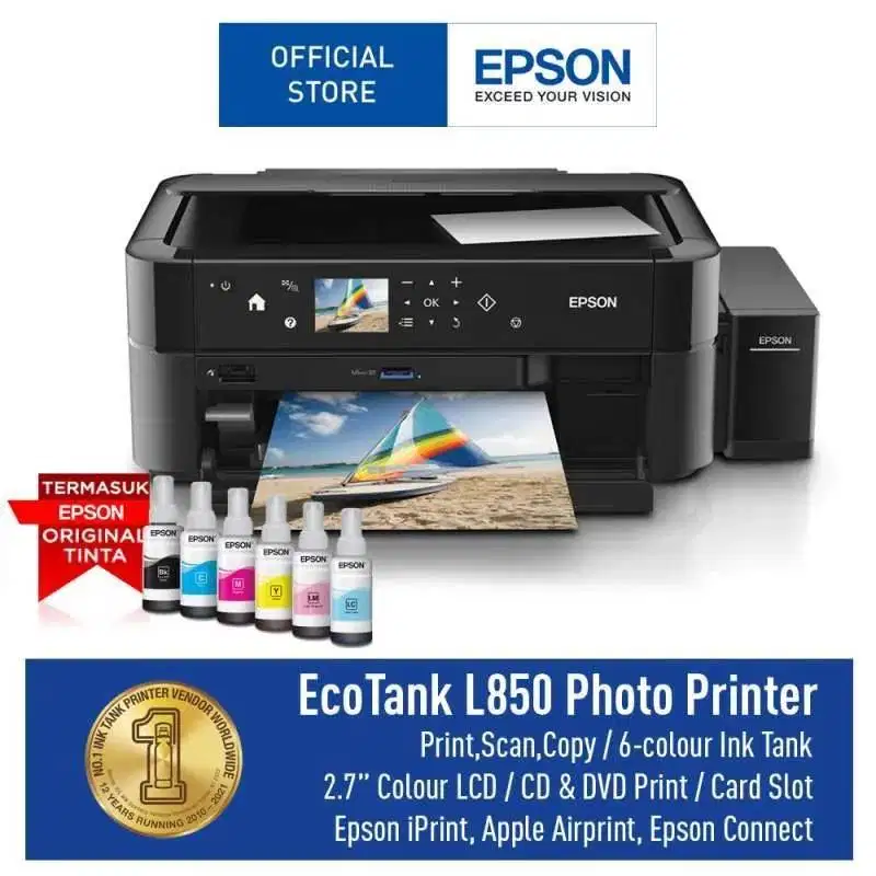 Epson L850 Print,Scan,Copy Khusus Cetak Photo Garani resmiGratisOngkir