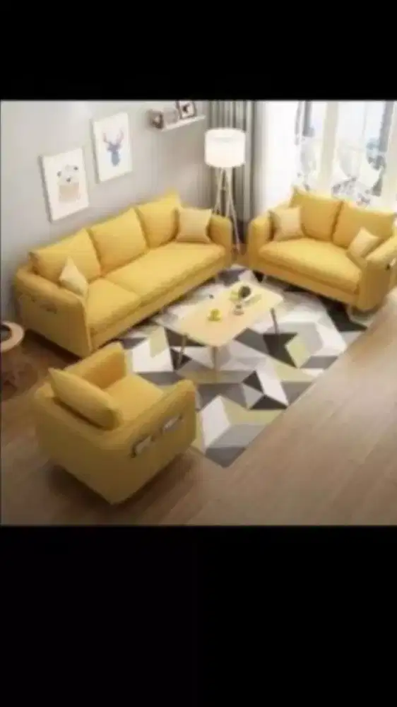 Sofa Retro Minimalis Type 321 + Meja