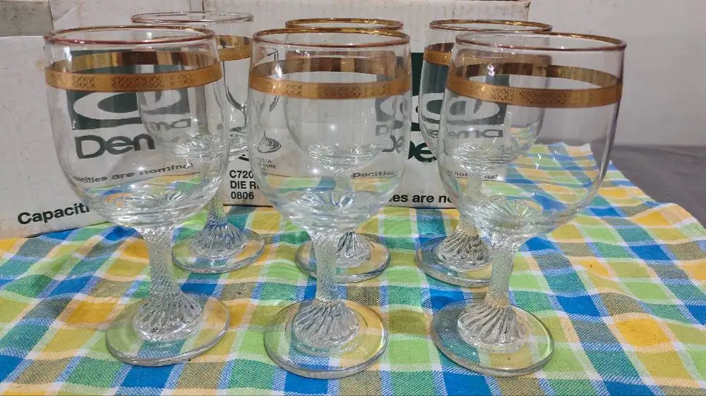 Dema (UK) C720A Gelas Wine Vintage (P-34) Set 6 pcs Murah