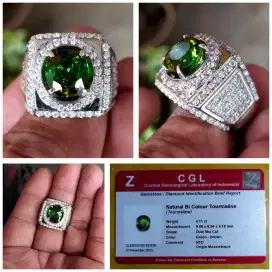 Green Tourmaline Bi Colour